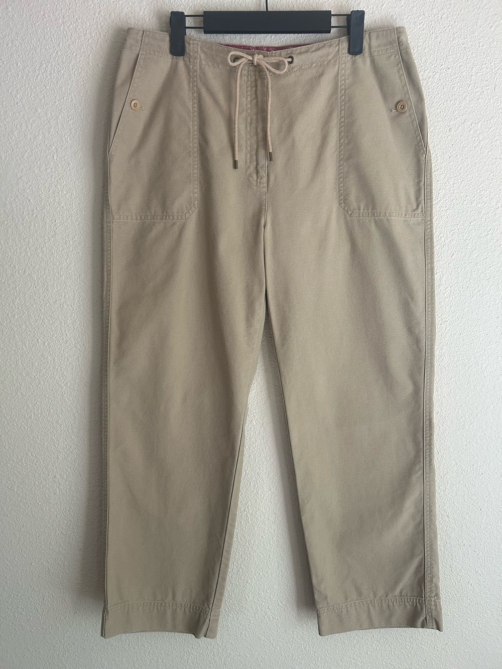 LRL Lauren Ralph Lauren Drawstring Utility Canvas Pants | size 12P
